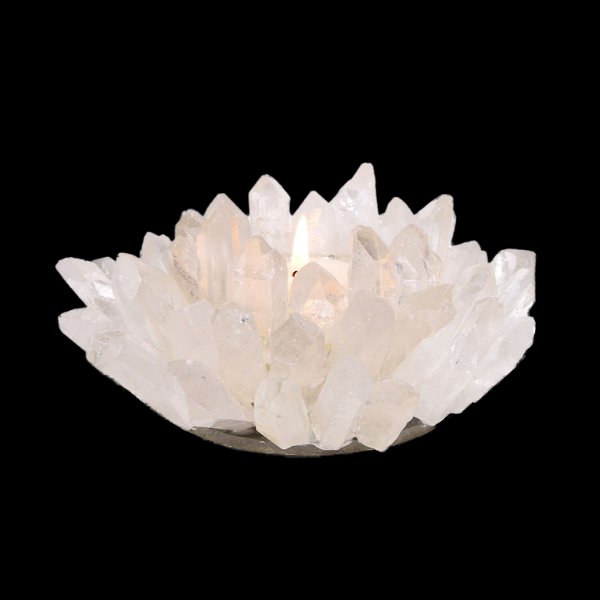 Closeup photo of Quartz Crystal Point Candle Holder