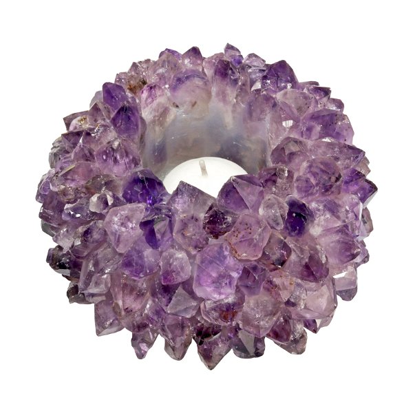 Closeup photo of Extra Large Amethyst Point Candle Holder