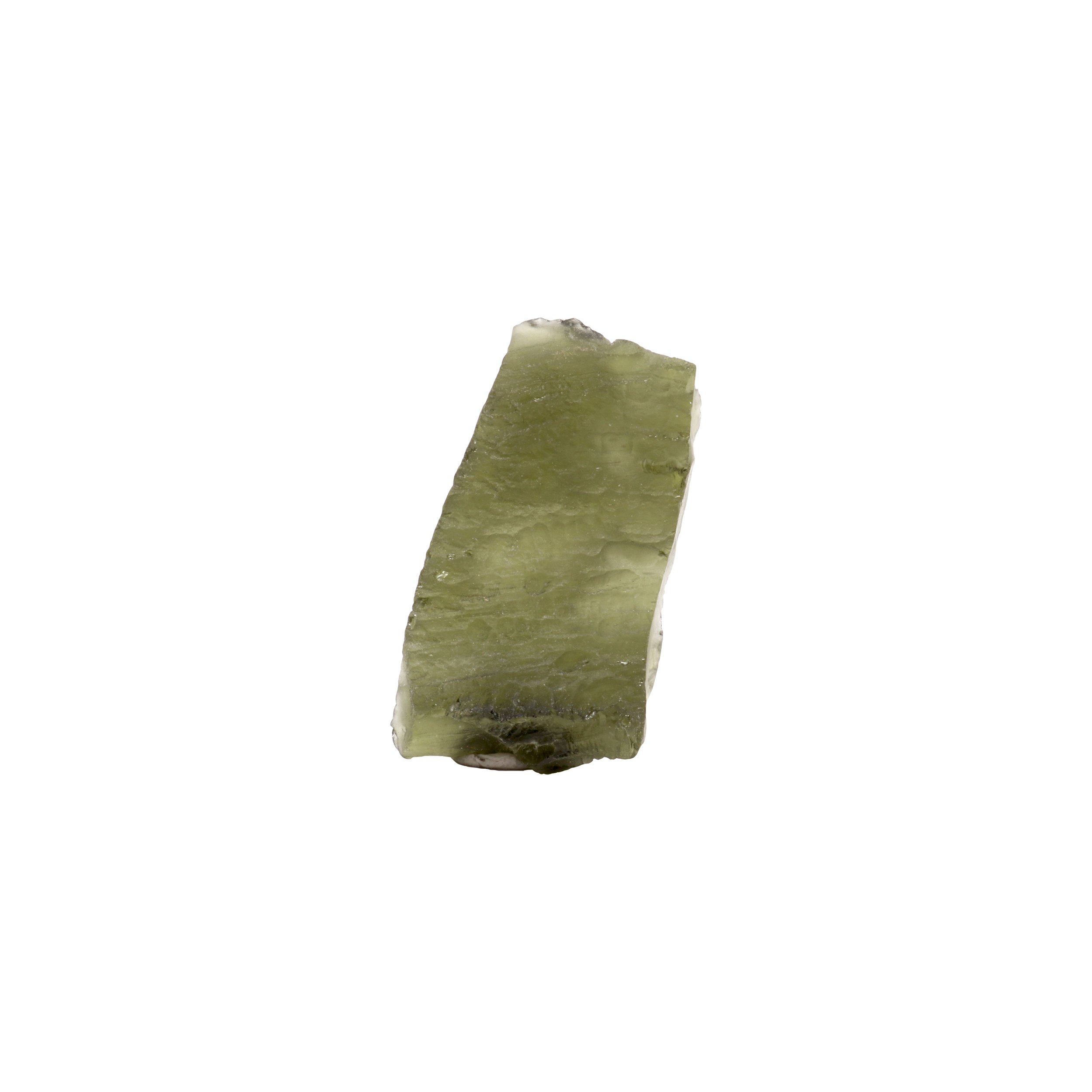 Moldavite Tektite Raw Nugget -Flat Rectangle In Gel Case