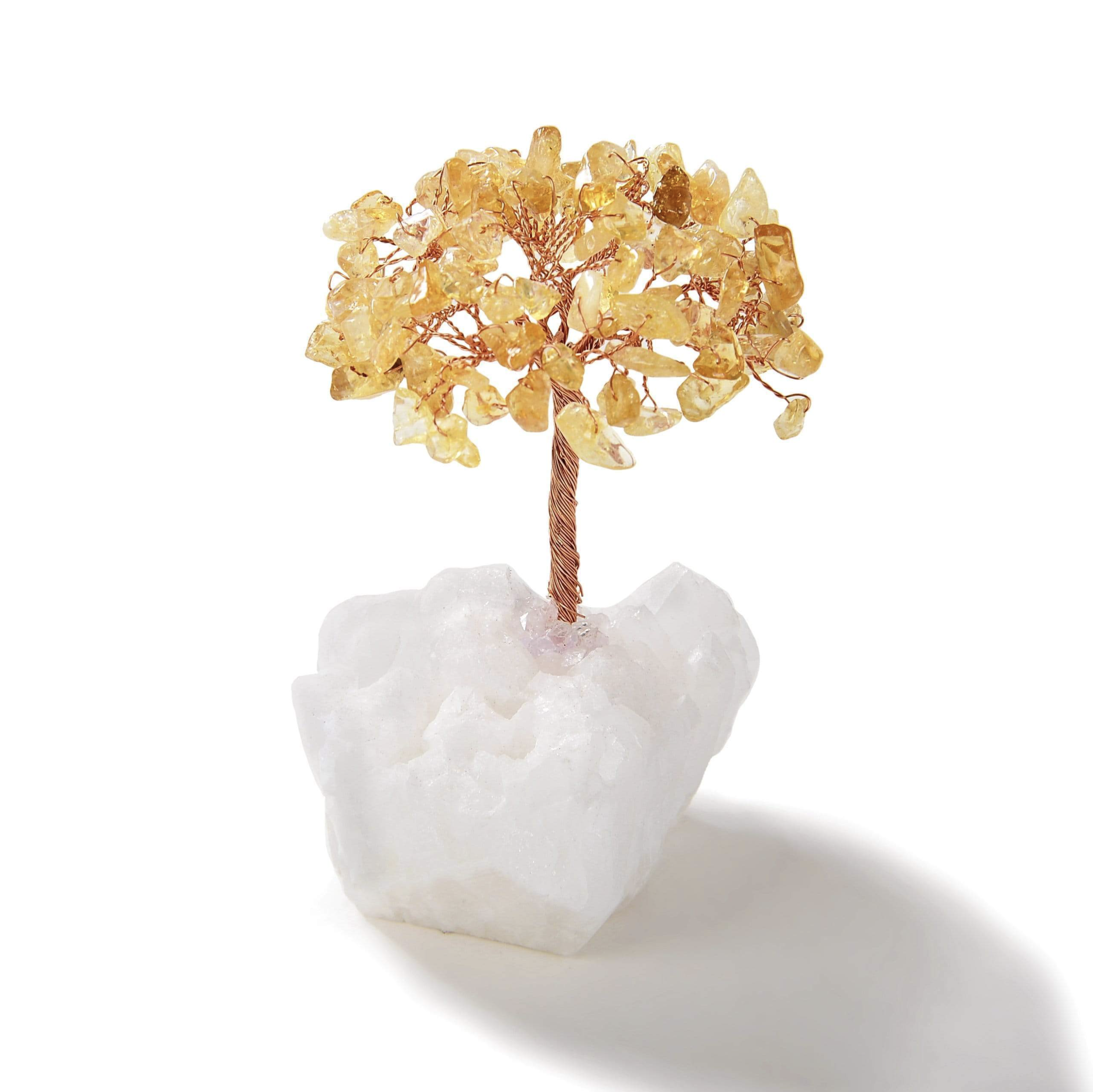 Citrine Beaded Tree Of Life With Crystal Quartz Base