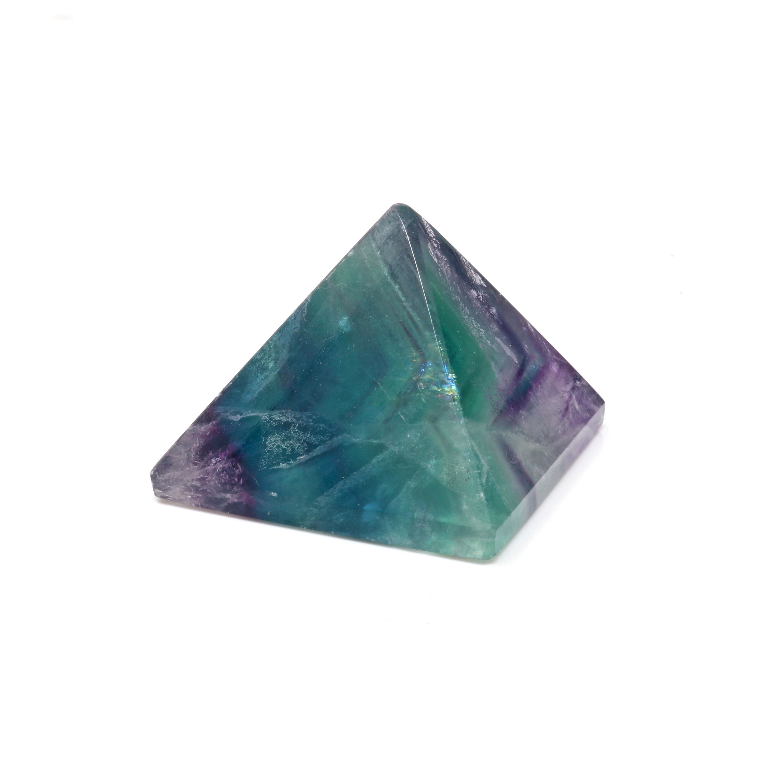 Rainbow Fluorite Pyramid