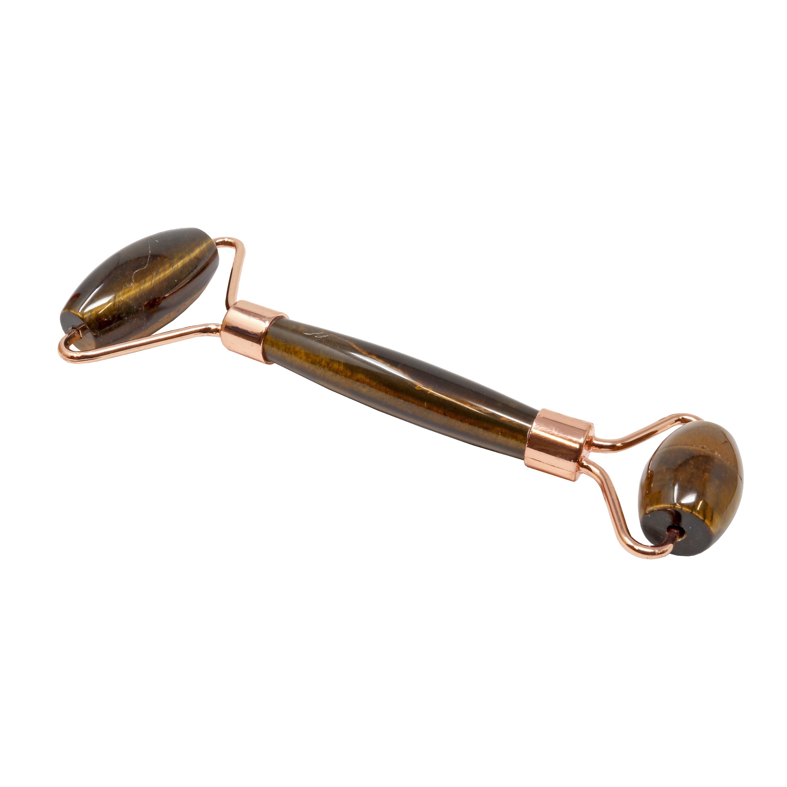 Tigers Eye Facial Roller With Rose Gold Hardware