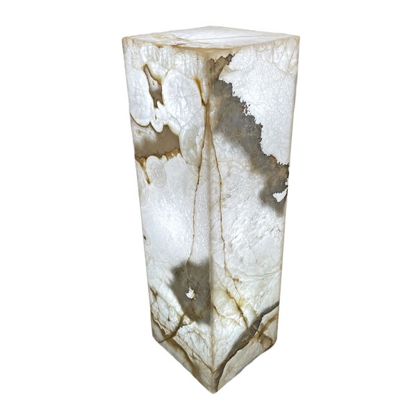 Closeup photo of Pearlescent Nacar Onyx Luminary Pedestal