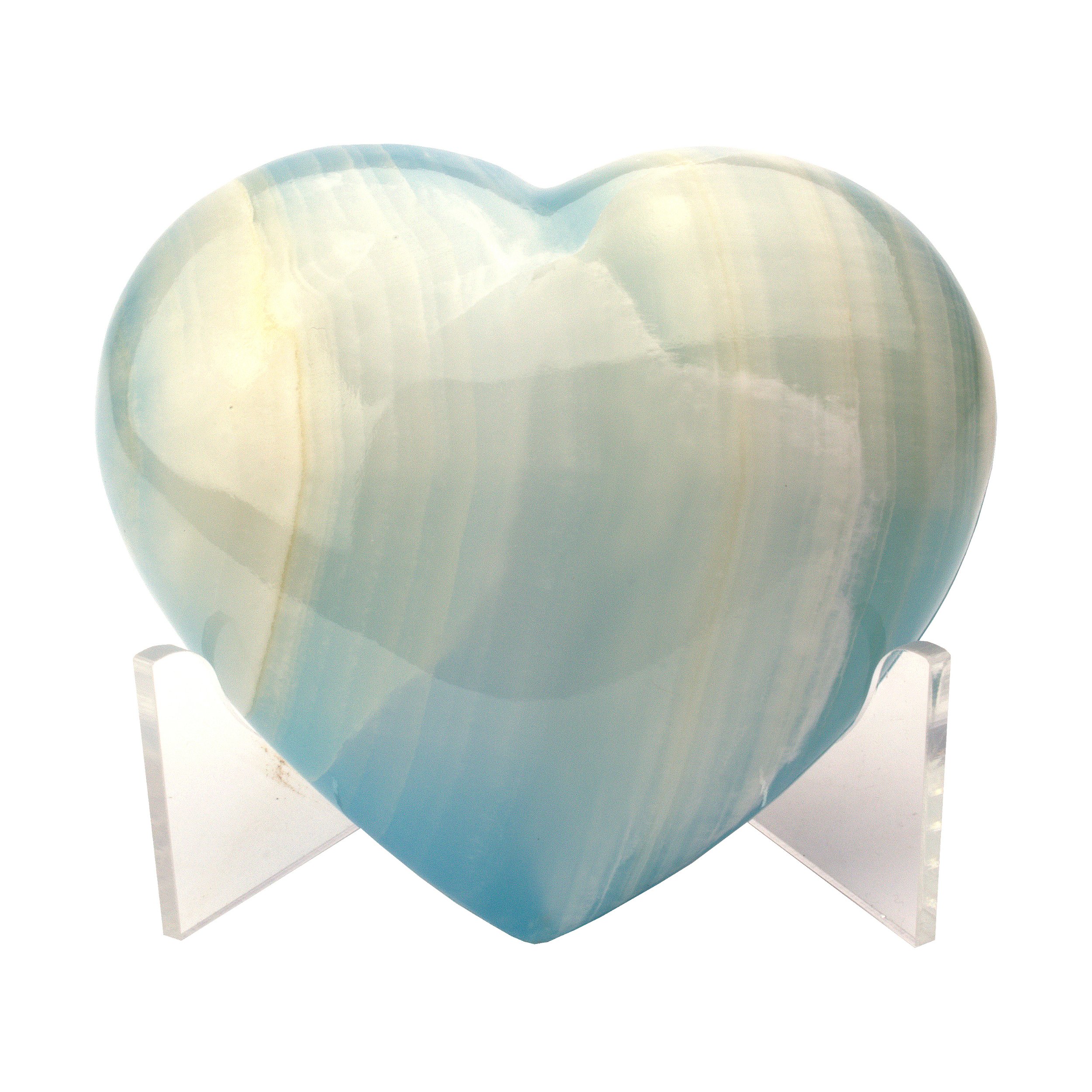 Onyx Heart with Dyed Blue Adhesive