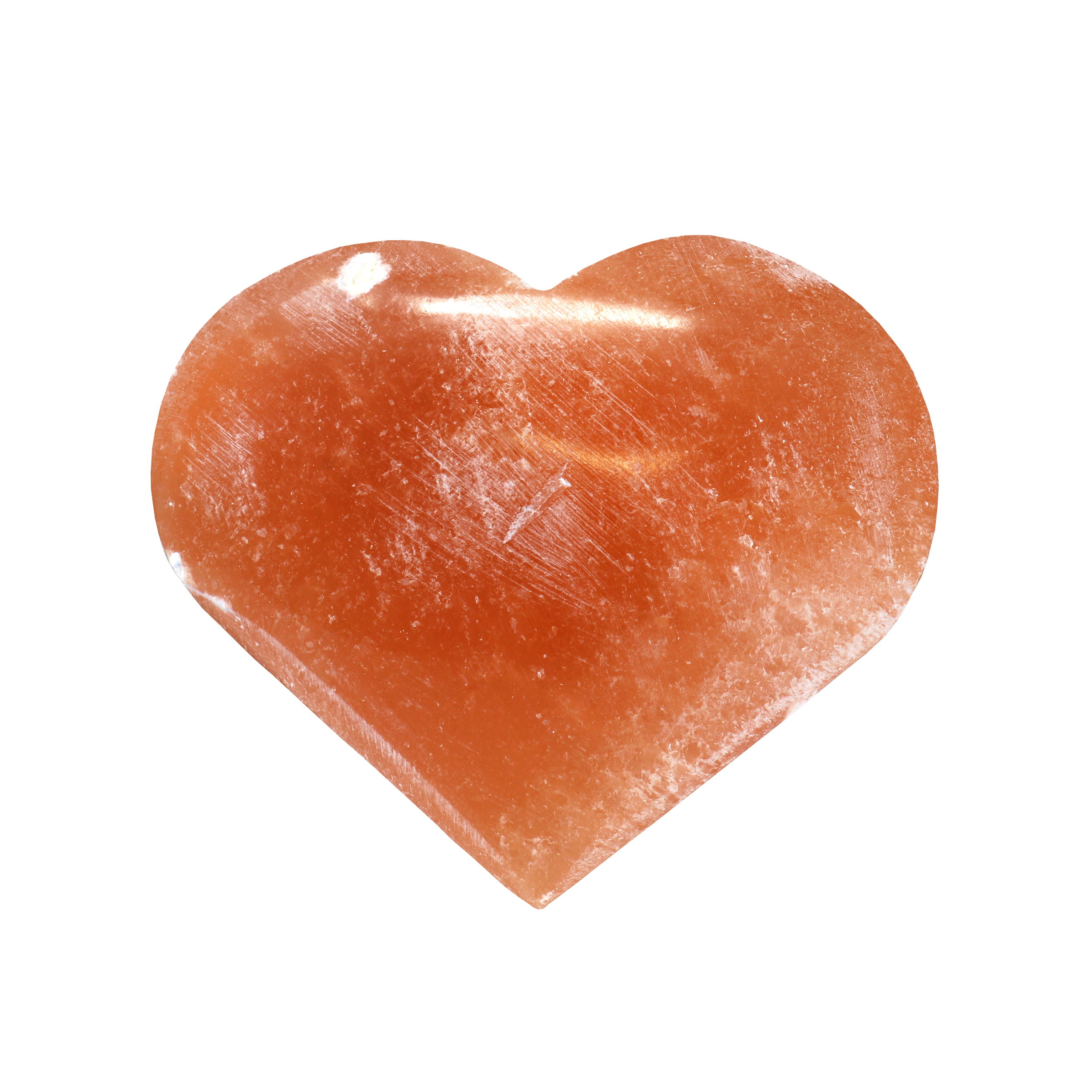 Peach Selenite Heart from Morocco