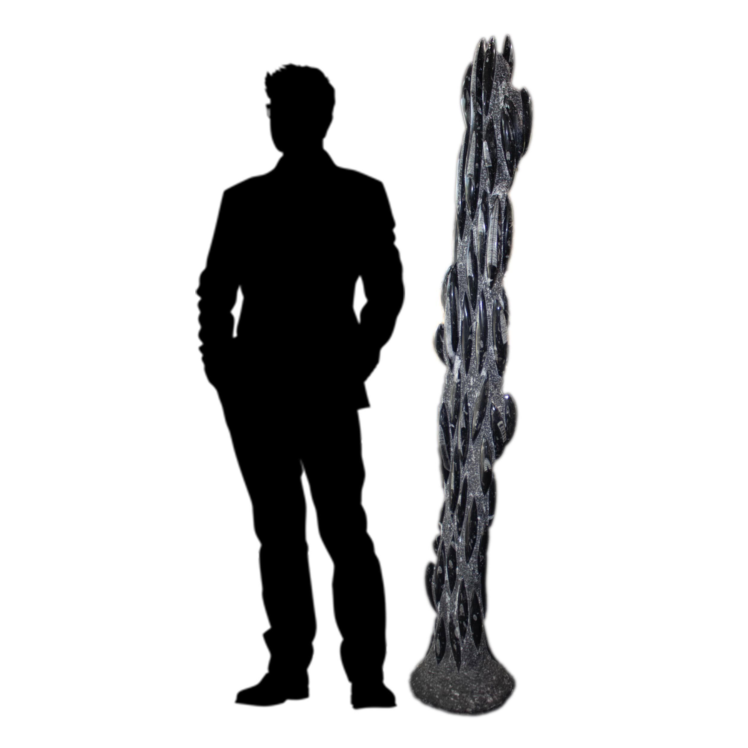 Discover the ancient beauty of the Orthoceras Fossil Borge Sculpture, featuring genuine 400-million-year-old marine fossils set within a sleek, contemporary design. Each piece showcases the distinct patterns and textures of these extinct cephalopods, preserved in polished stone and sustainably sourced for authenticity and quality.With smooth contours and a stable base, this sculpture blends natural history with modern artistry, making it a striking addition to any decor style. Whether you're a fossil enthusiast or a lover of unique design, this piece offers a powerful connection to Earth’s prehistoric oceans and a timeless accent for your home or office. Orthoceras Fossil Borge Sculpture