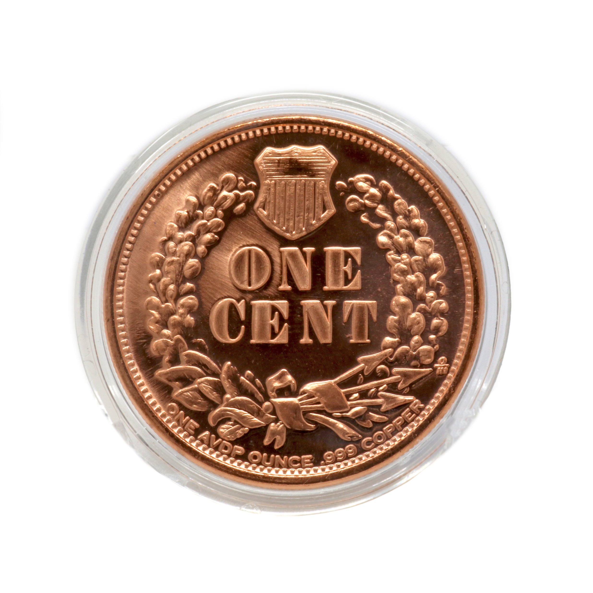 .999 Pure 1oz Copper Coin - Liberty in Chief Headdress on Penny