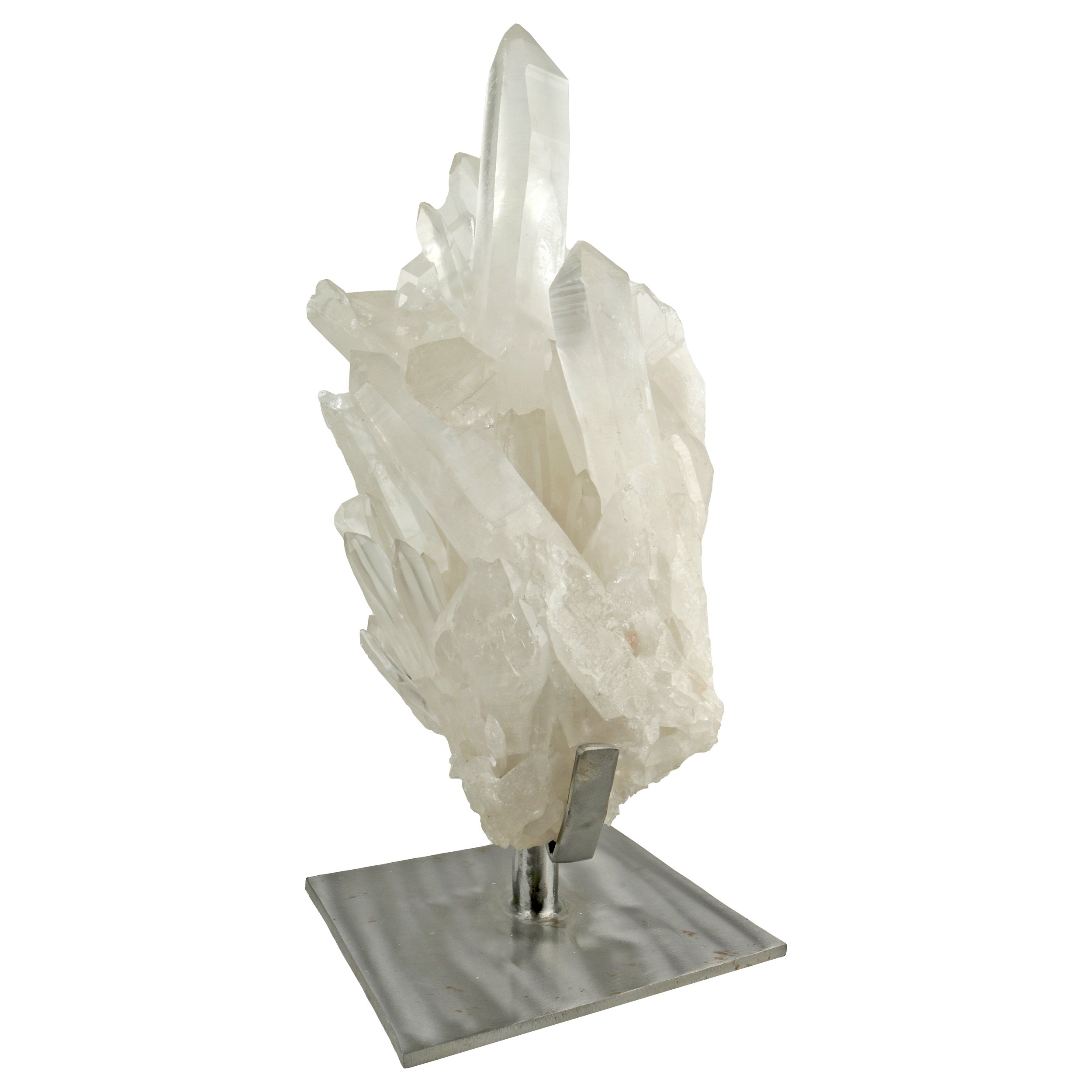 Lemurian Quartz Crystal Cluster In Stand