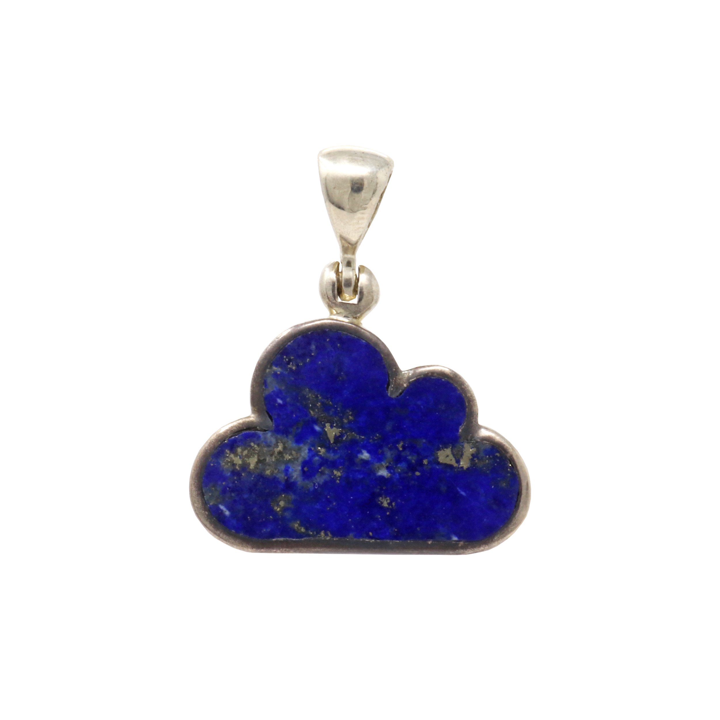 Lapis Lazuli Cloud Pendant With Silver Bezel