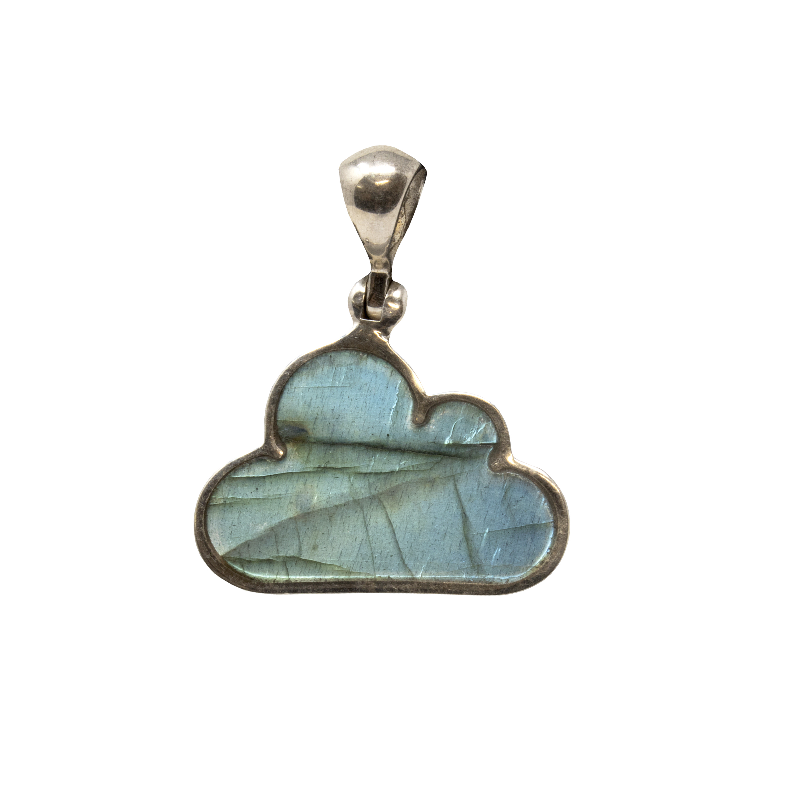 Labradorite Cloud Pendant With Silver Bezel