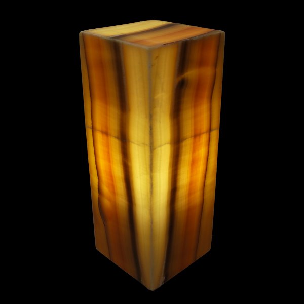 Closeup photo of Tangerine Onyx Pedestal Luminary