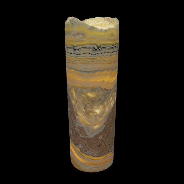 Closeup photo of Desert Onyx Cylinder Luminary with Natural Open Top