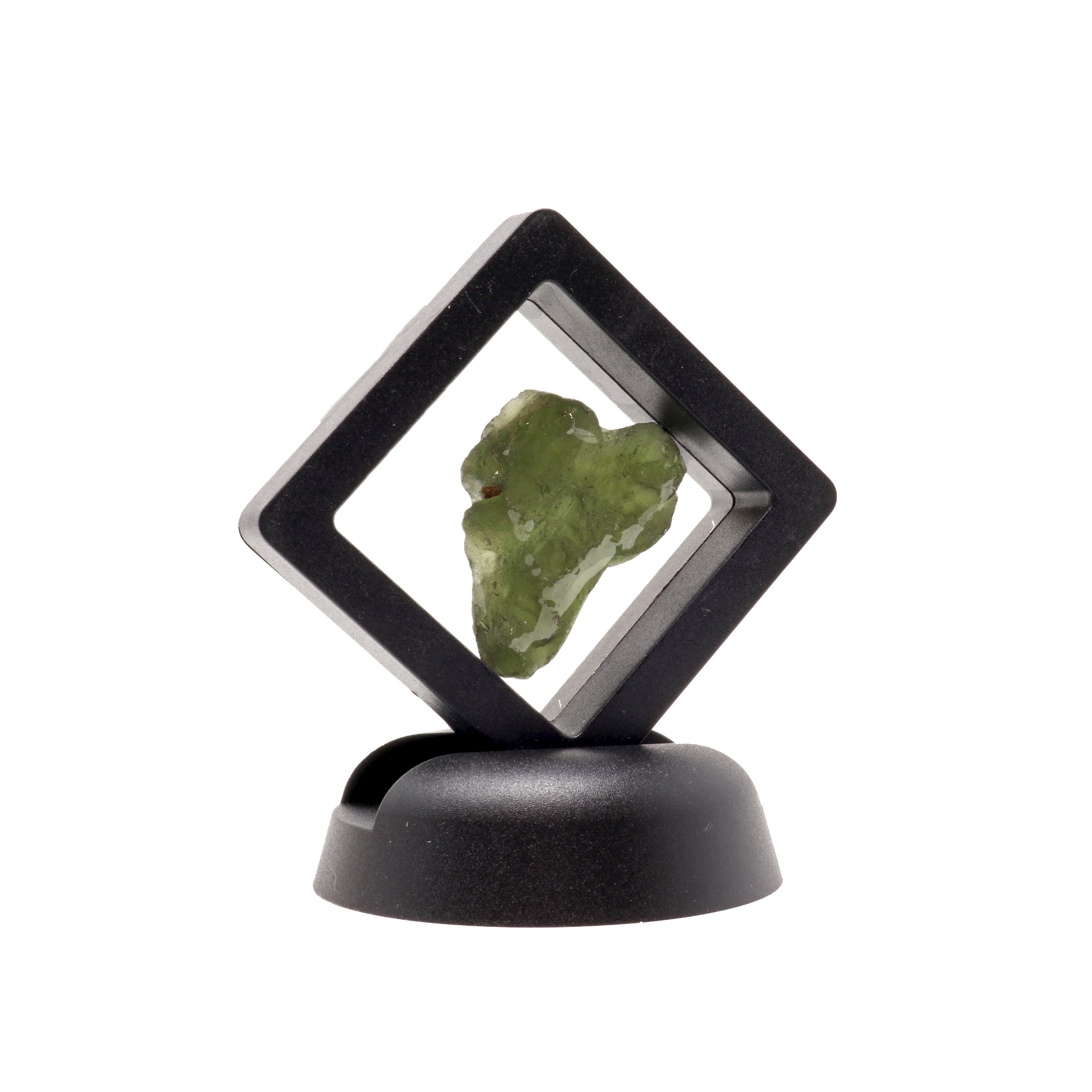 Moldavite Tektite Raw Nugget -Sea Glass Texture In Gel Case