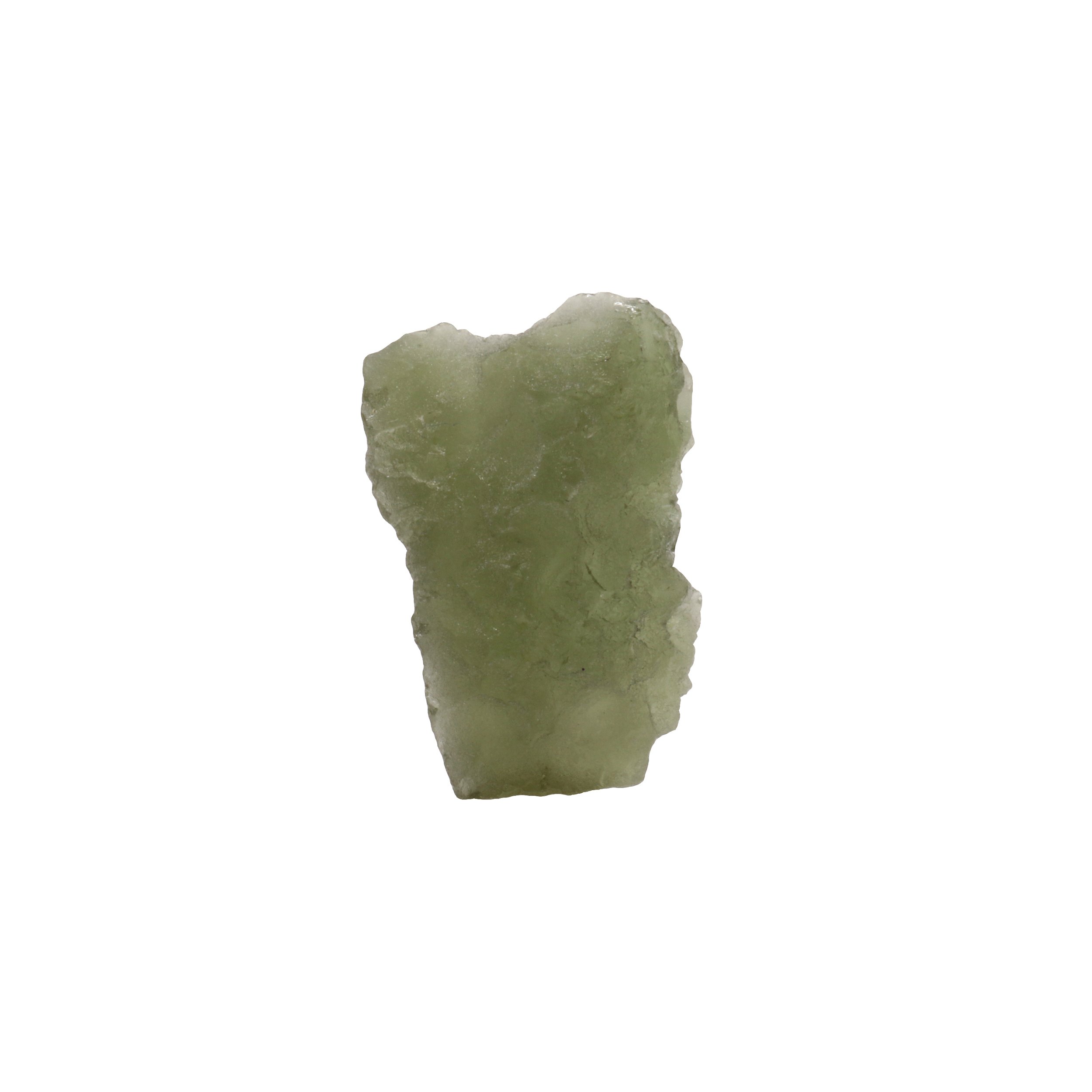 Moldavite Tektite Raw Nugget -Rugged Exterior With Smooth Curve