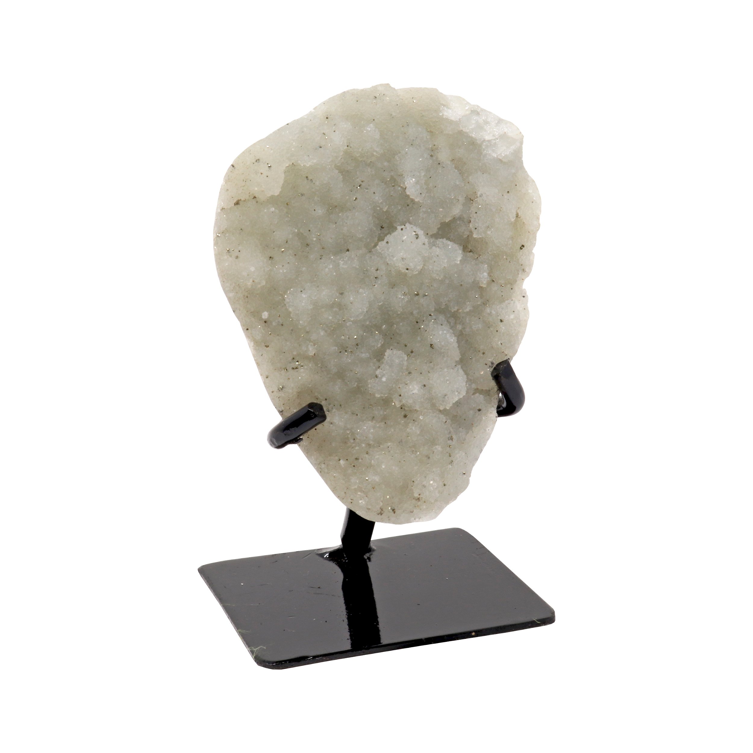 White Quartz Druze On A Fitted Stand