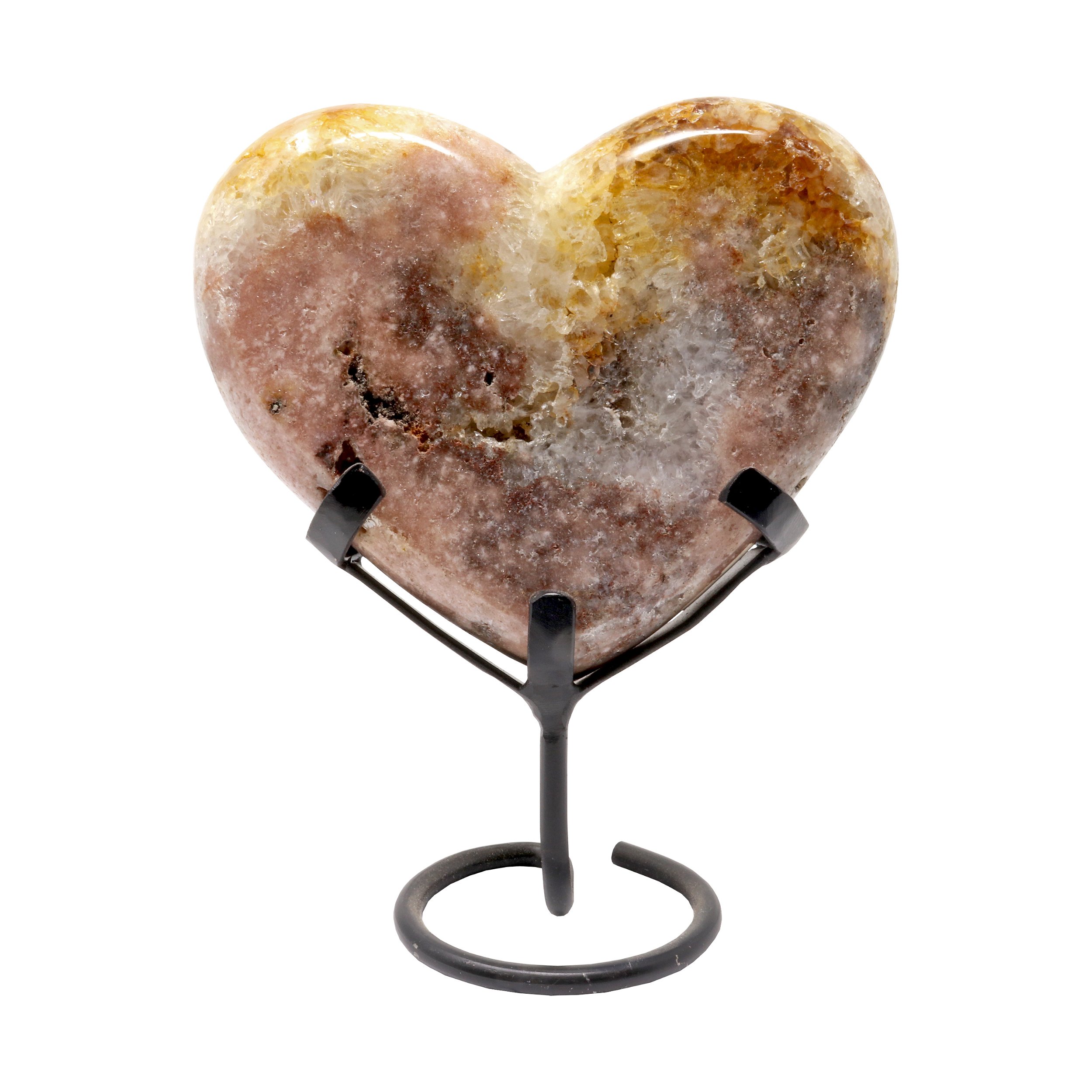 Citrine Heart On A Spiral Fitted Stand -Polished