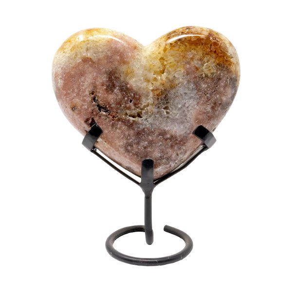 Closeup photo of Citrine Heart On A Spiral Fitted Stand -Polished