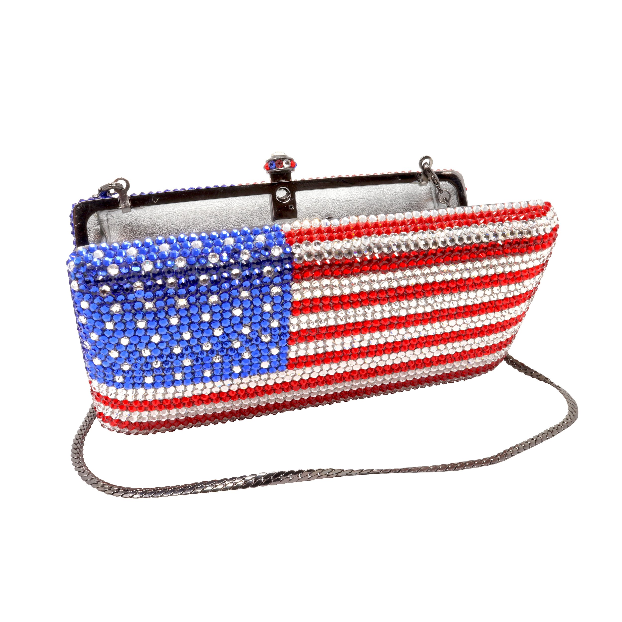 American Flag Jewel Purse With Chain
