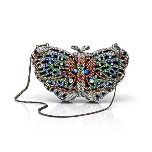 Closeup photo of Rainbow Butterfly Jewel Purse With Chain
