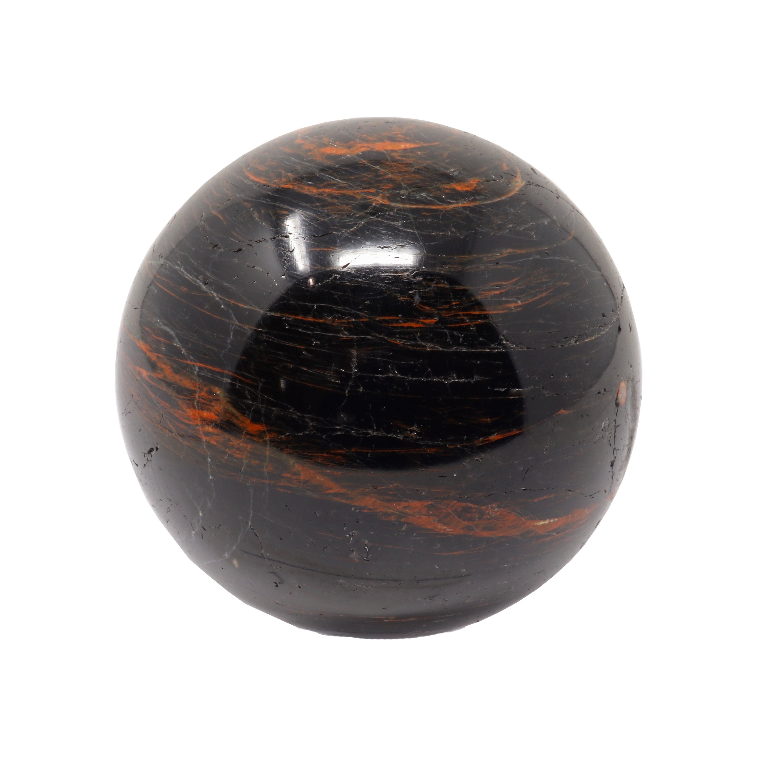 Black Tourmaline Sphere On Ring Stand