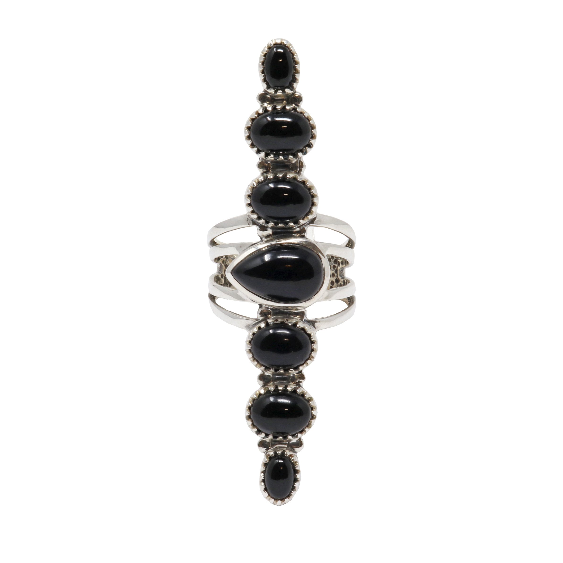 Black Onyx Ring Size 10 - Ovals & Pear