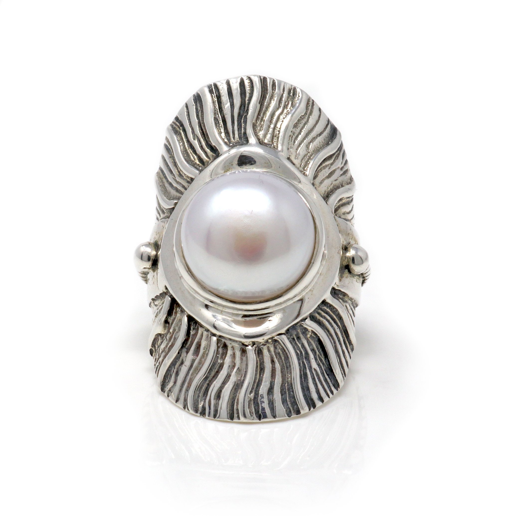 Pearl Ring Size 6 - Freshwater Pearl Flower Saddle Band