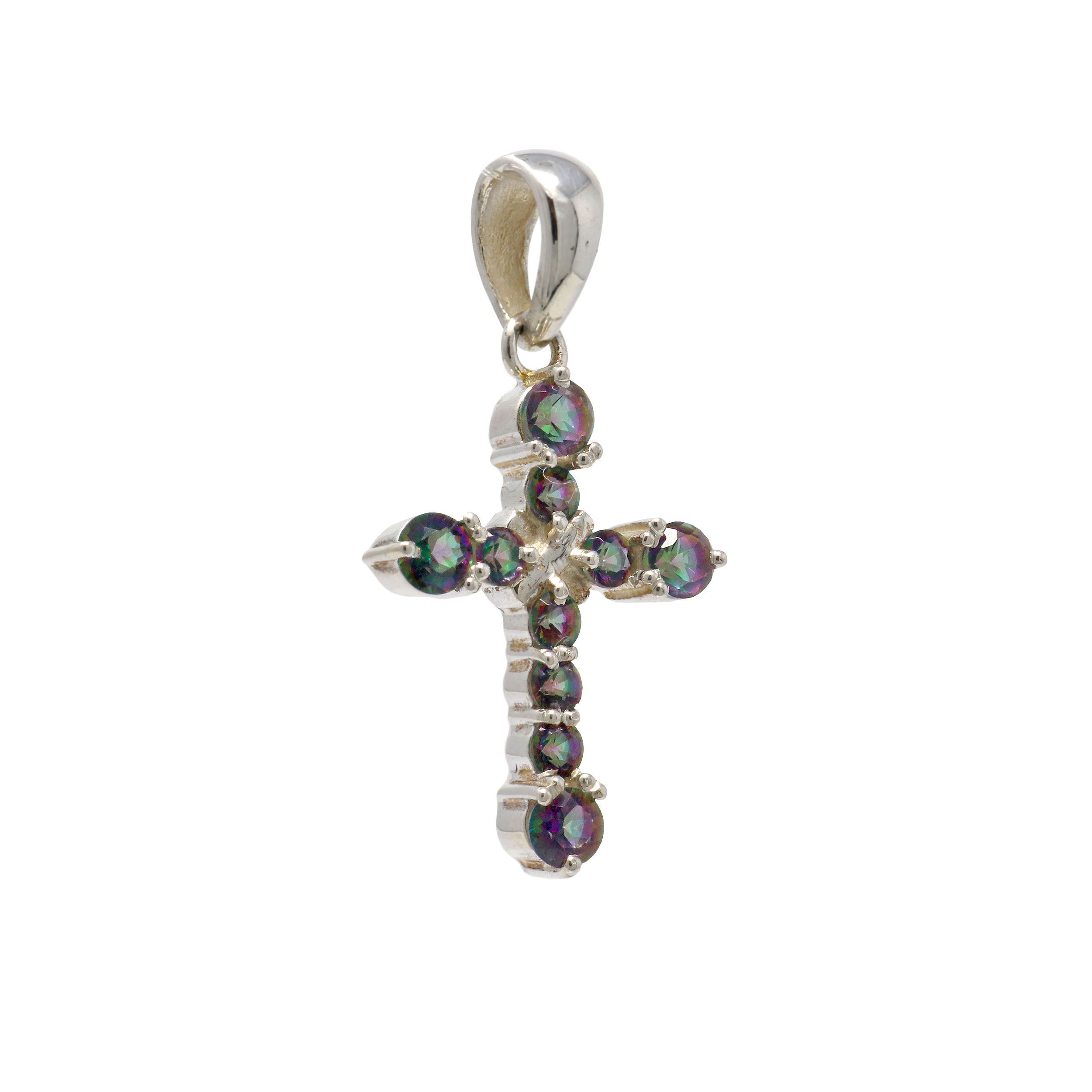 Mystic Topaz Pendant - Cross | Rare Earth Gallery