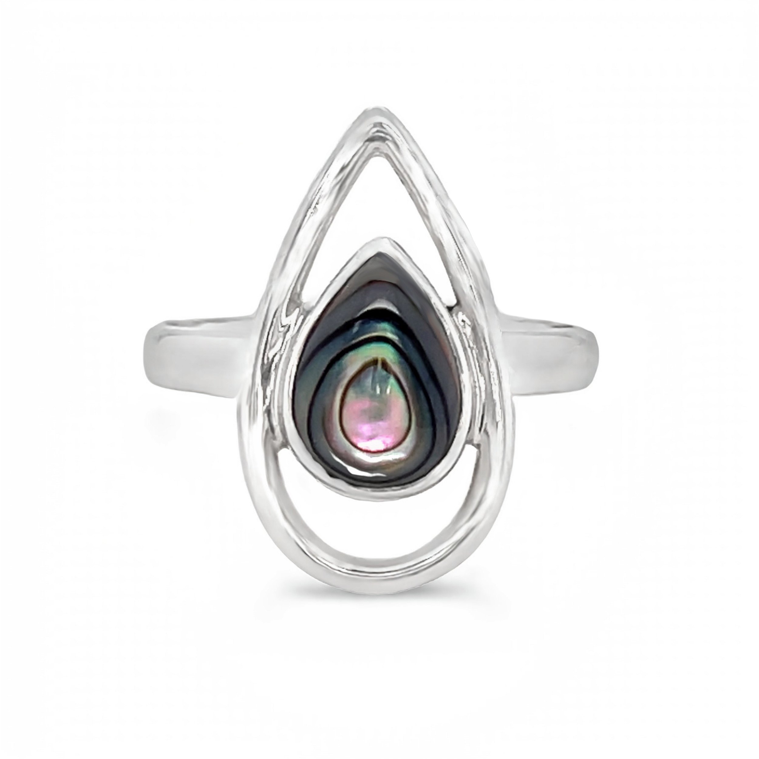 Abalone Ring Size 6 - Pear