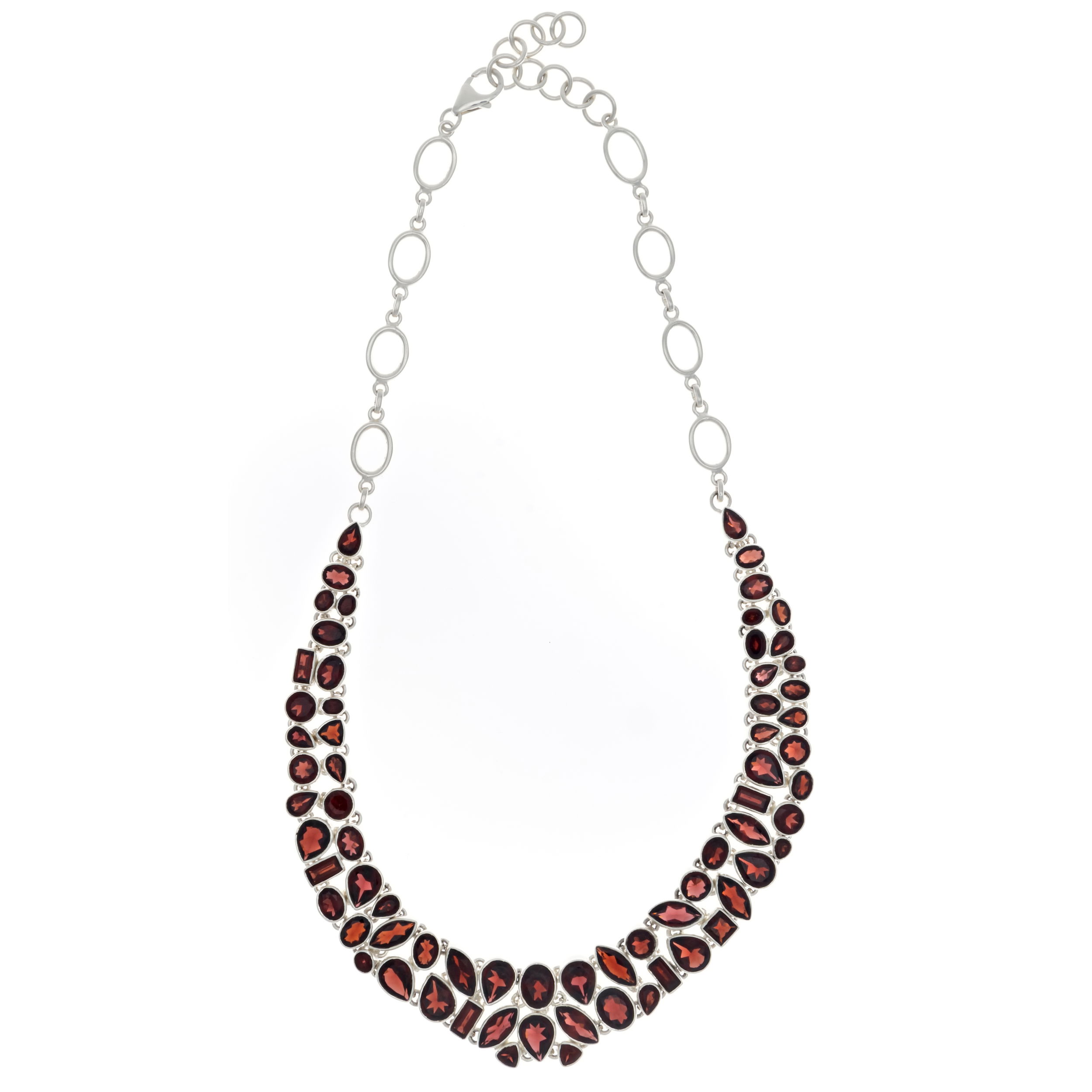 Garnet Faceted Set - Necklace & Dangle Earrings