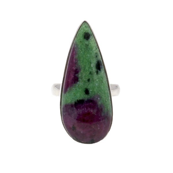 Closeup photo of Ruby Zoisite Ring Size 6 - Drop