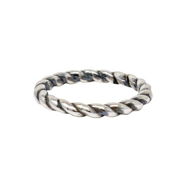 Closeup photo of Silver Ring Size 10 - Rope
