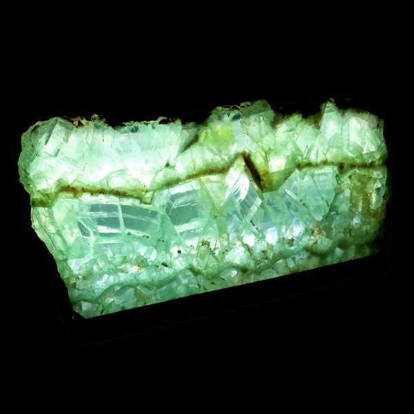 Closeup photo of Green Fluorite Slice Table Lamp - Horizontal Banding