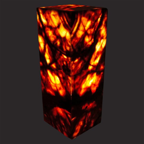 Closeup photo of Red Onyx Luminary Pedestal