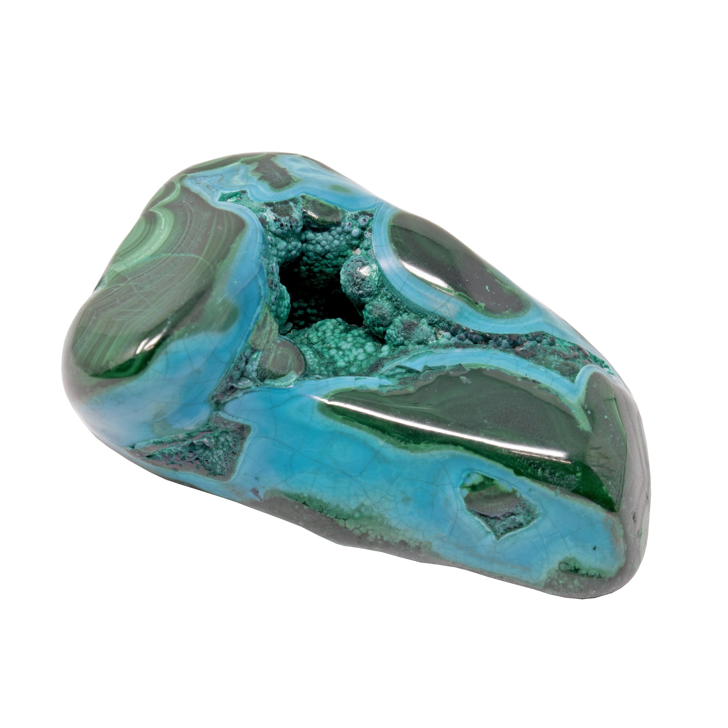 Chrysocolla Malachite Freeform Polished - Open Cavern In The Middle
