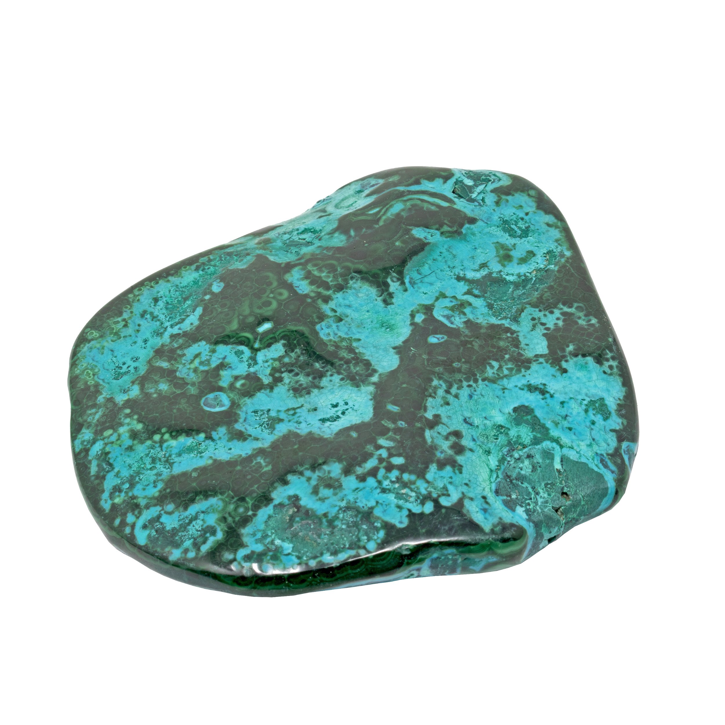 Chrysocolla Malachite Freeform Polished - Islands Of Green Intertwined With Blue "Waters"