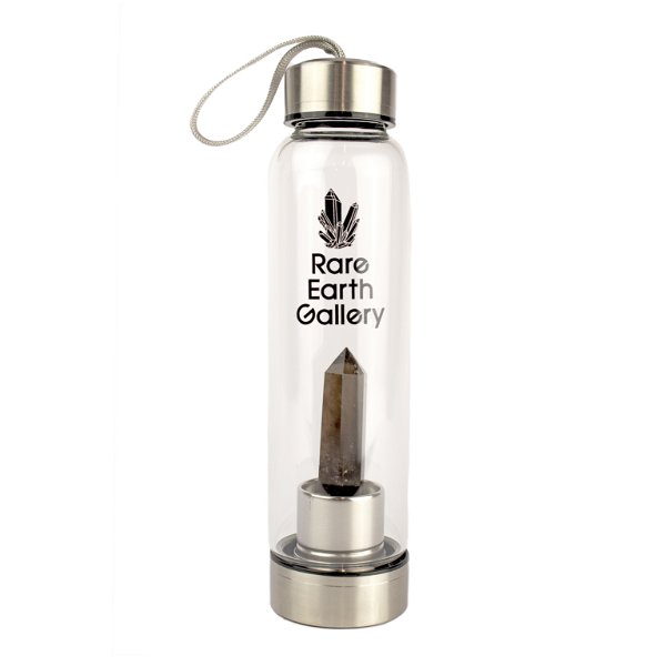 Closeup photo of Smoky Quartz Point Water Bottle With Sleeve