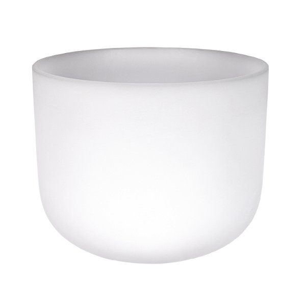 Closeup photo of 10" Frosted Quartz Singing Bowl Note F +/-10