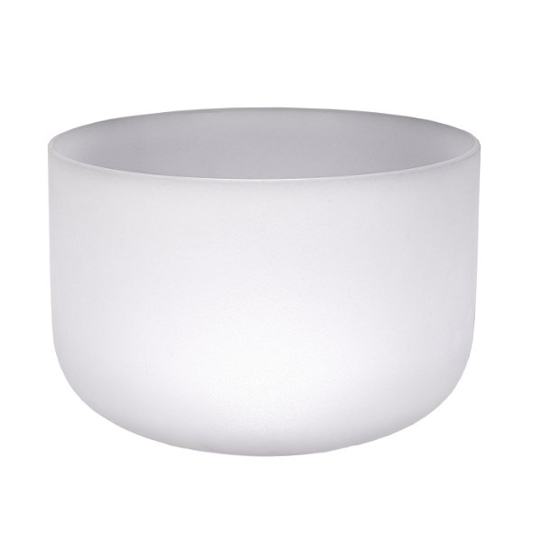 Closeup photo of 12" Frosted Quartz Singing Bowl Note G +30 202hz