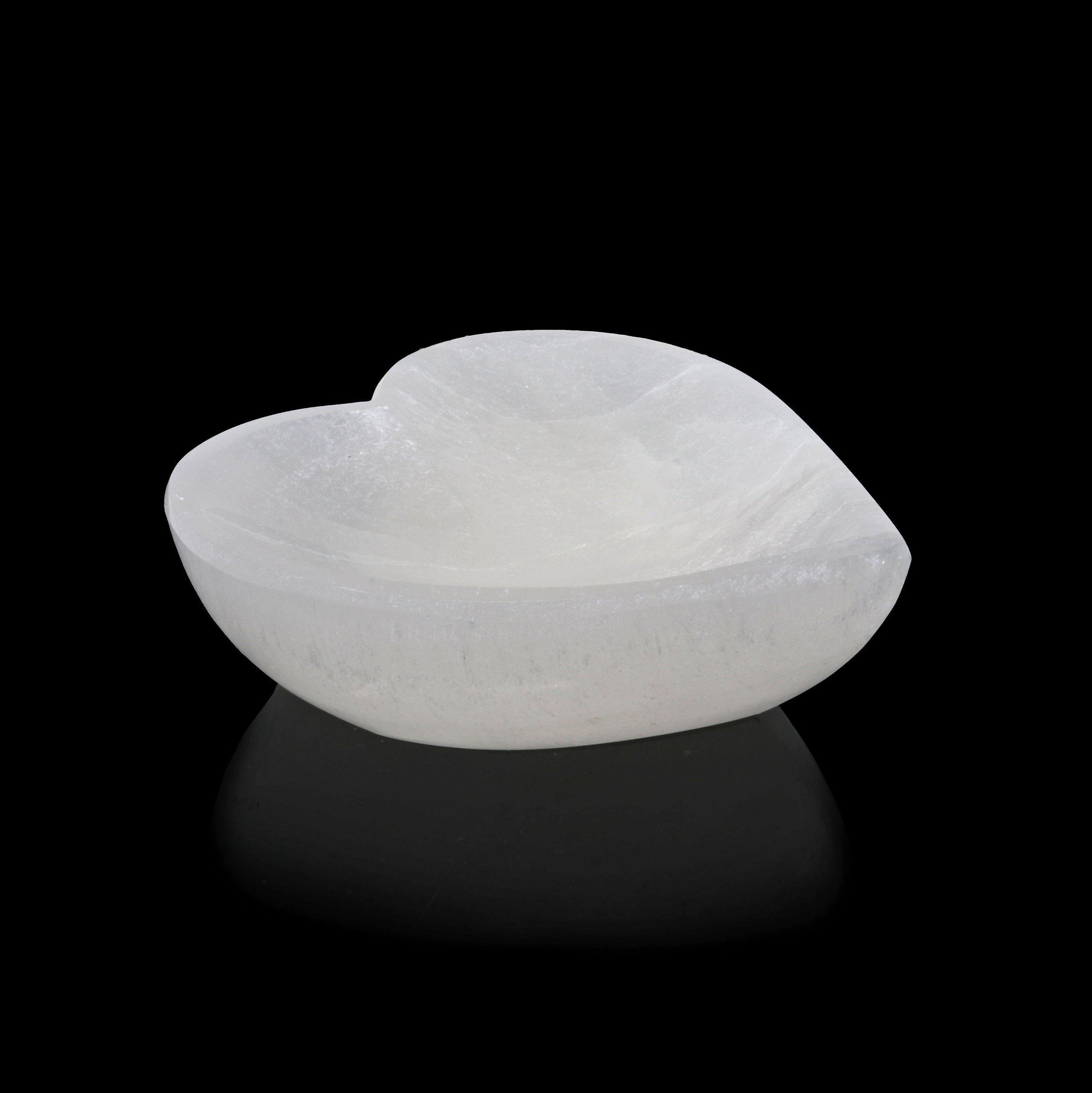 Selenite Heart Dish from Morocco