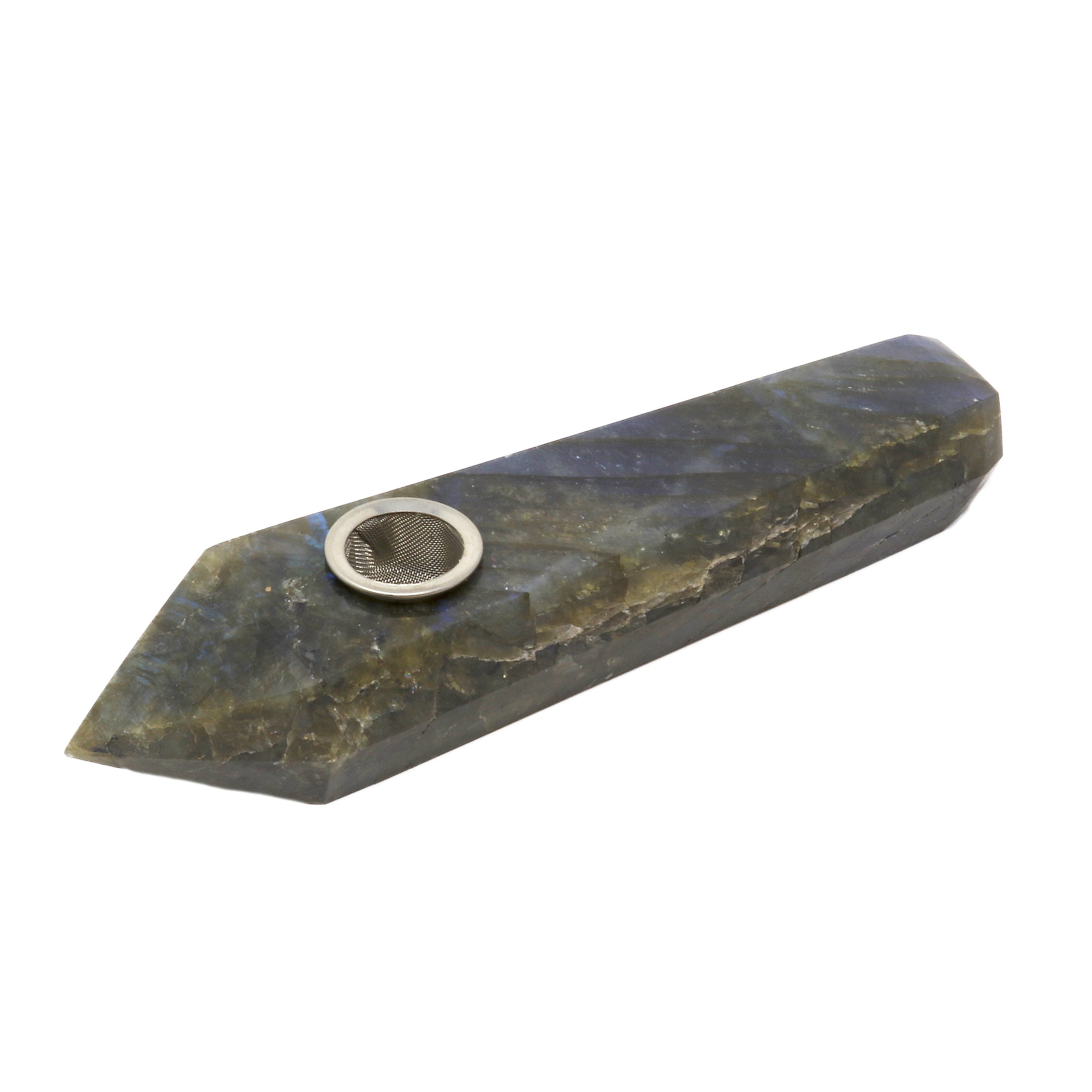Labradorite Pipe With Extra Screens In Gift Box