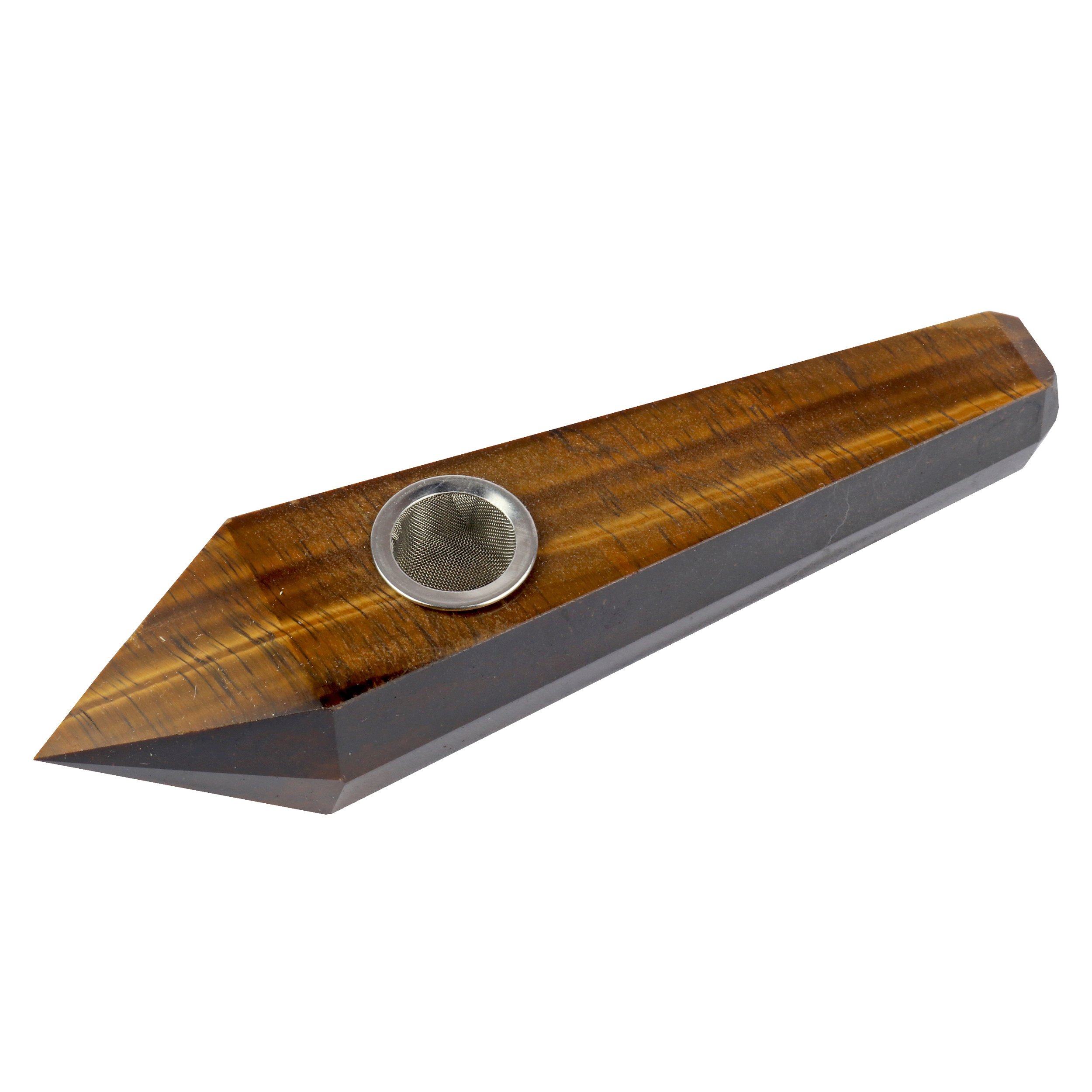 Tigers Eye Pipe With Extra Screens In Gift Box