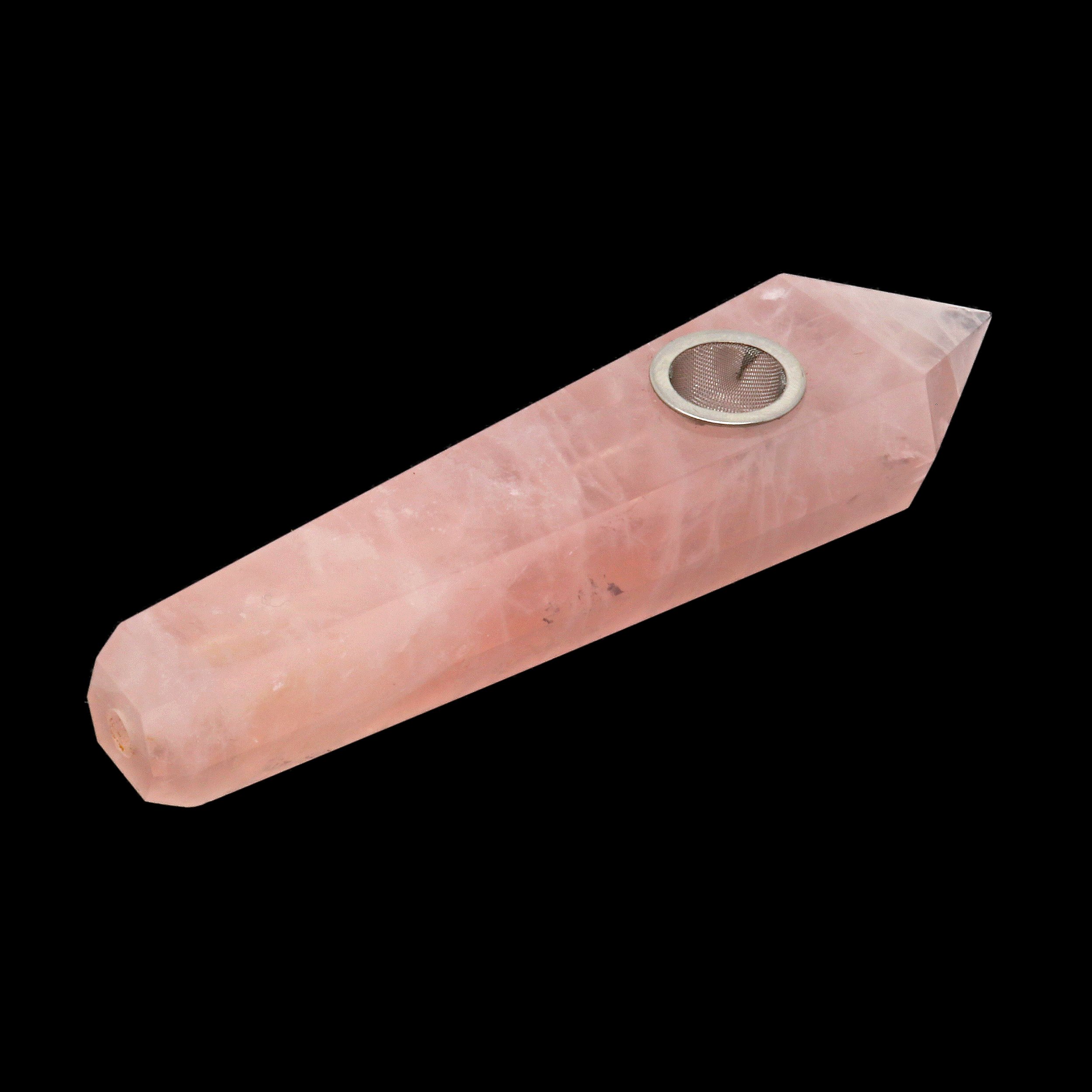 Rose Quartz Pipe With Extra Screens In Gift Box
