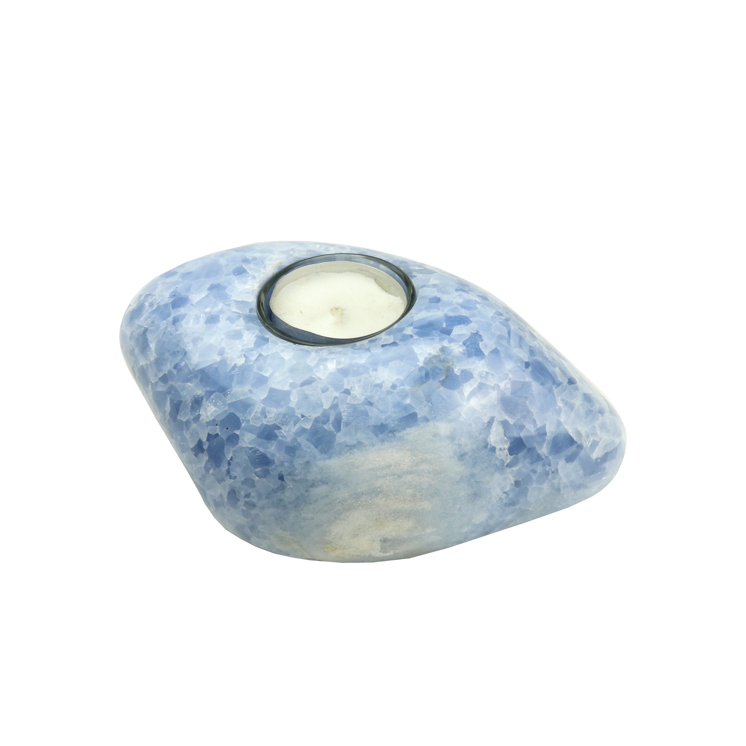Blue Calcite Freeform Candle Holder