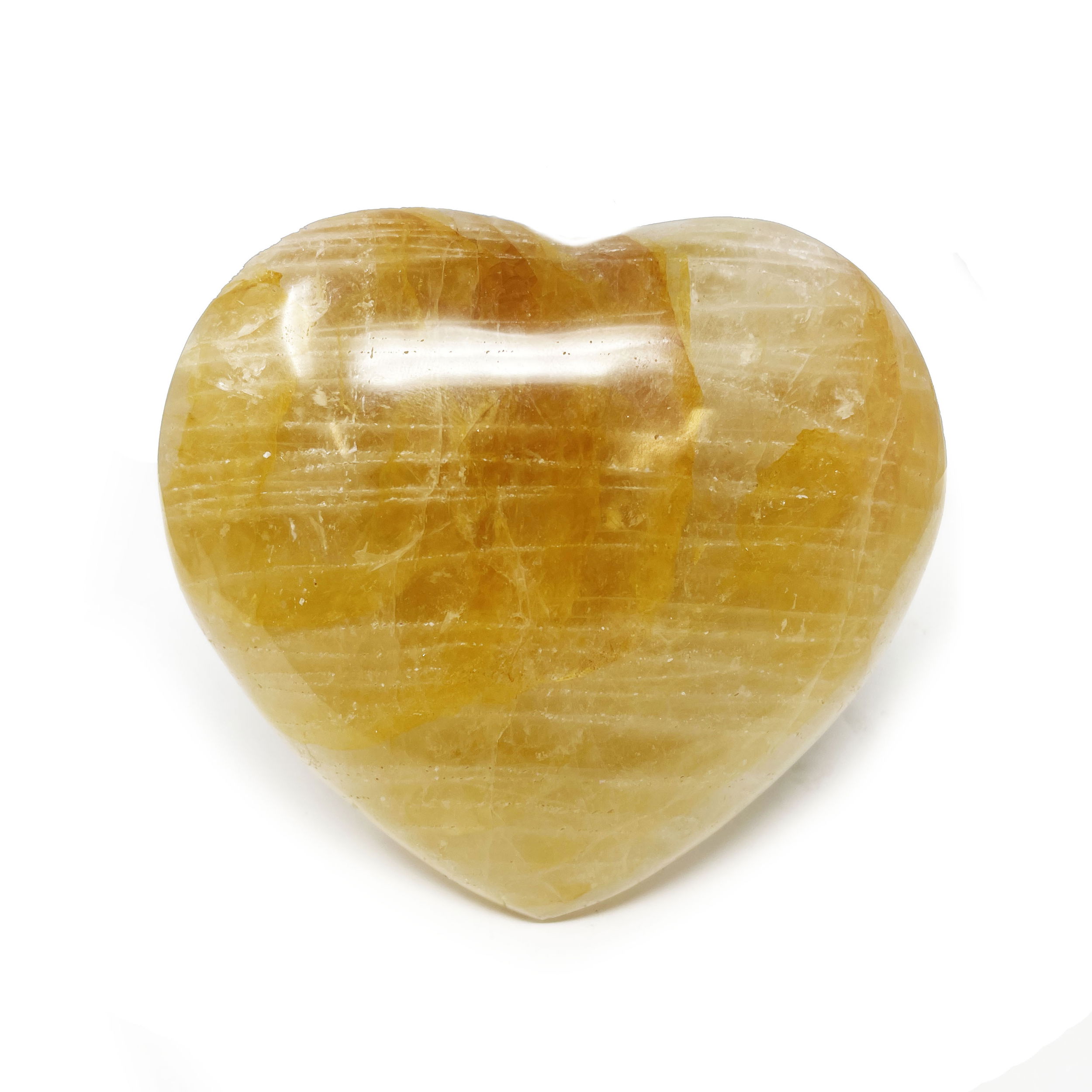 Golden Healer Heart with Lucite Stand