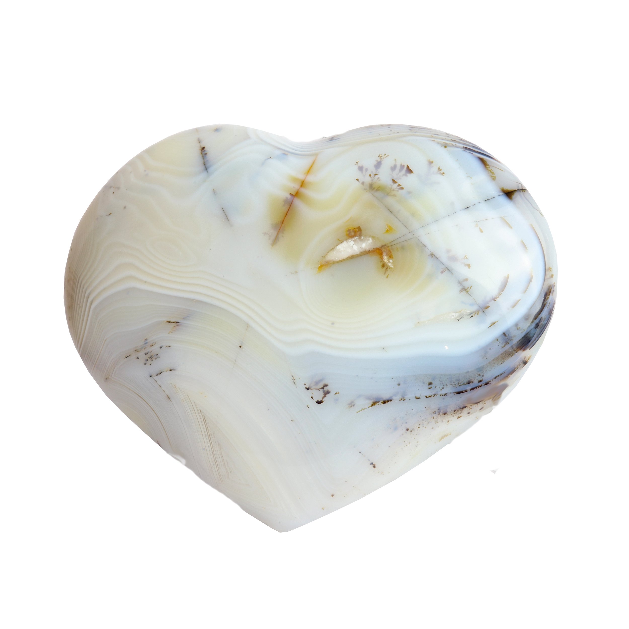 Dendritic Agate Heart - White Banding