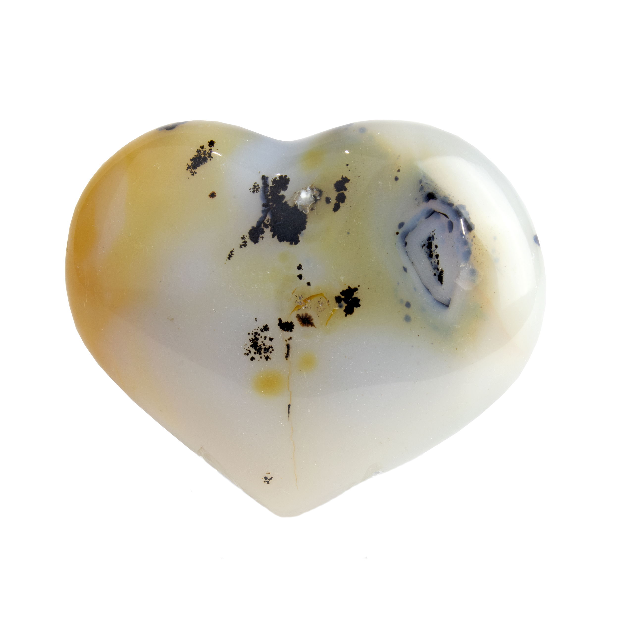 Dendritic Agate Heart - Dark Center