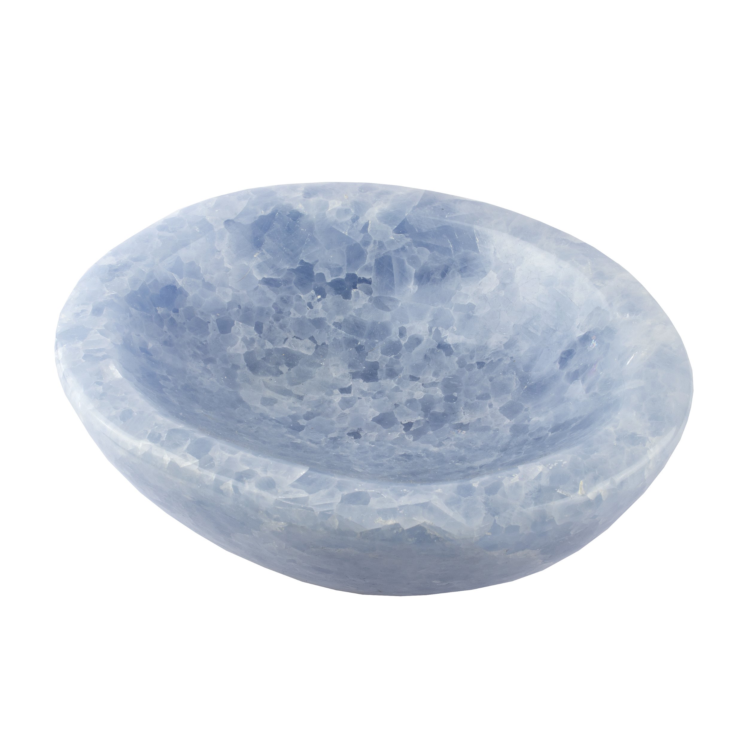 Blue Calcite Dish - Loose Crystals With A Mix Of Light And Dark Blue