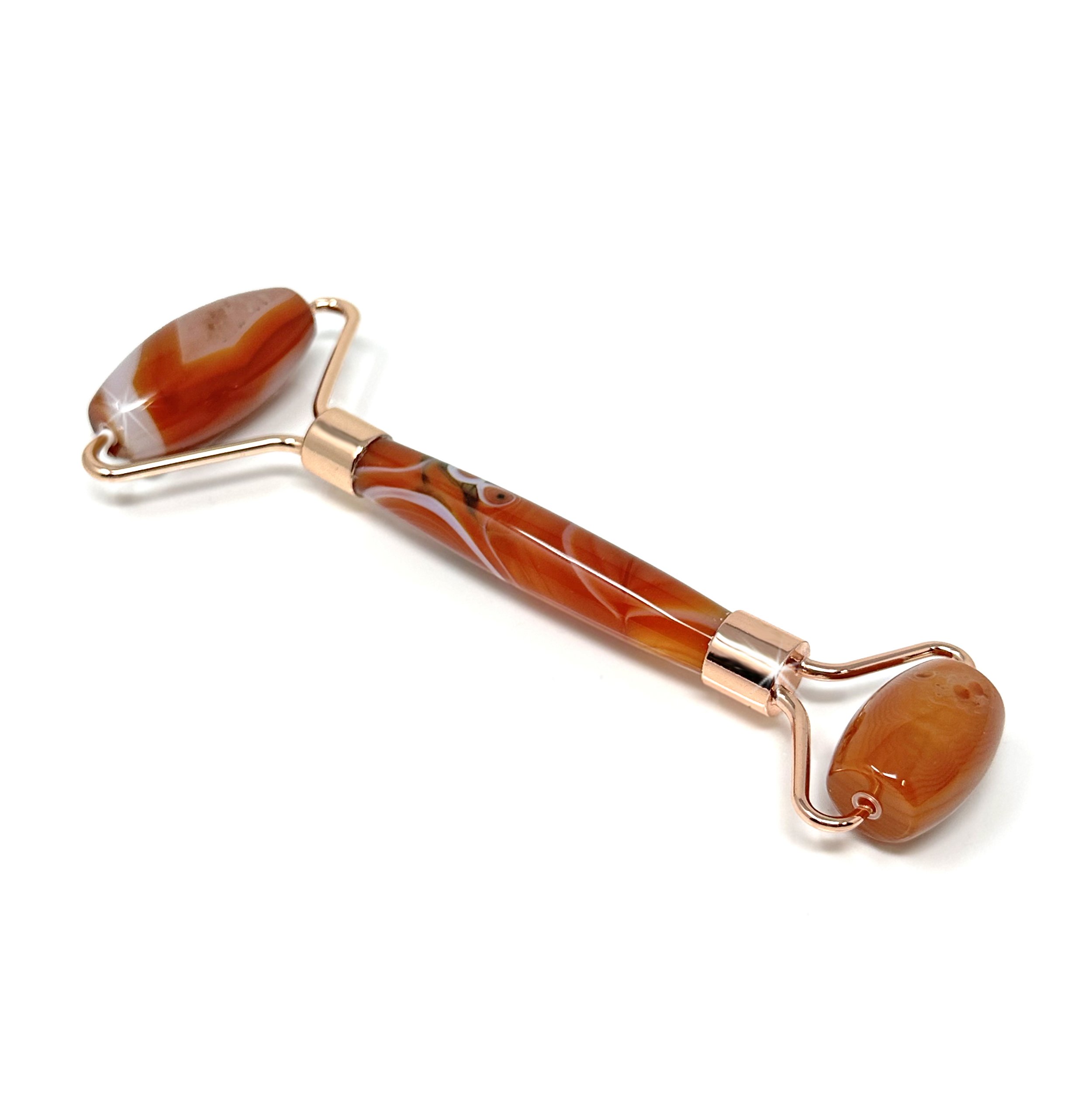 Carnelian Facial Roller With Rose Gold Hardware