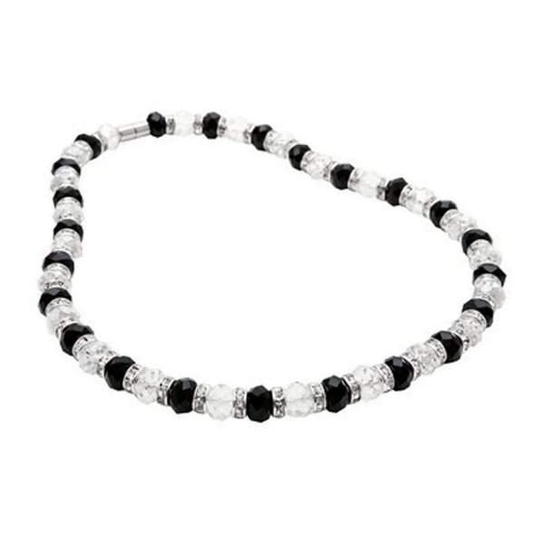 Closeup photo of Crystal Necklace - Clear & Black