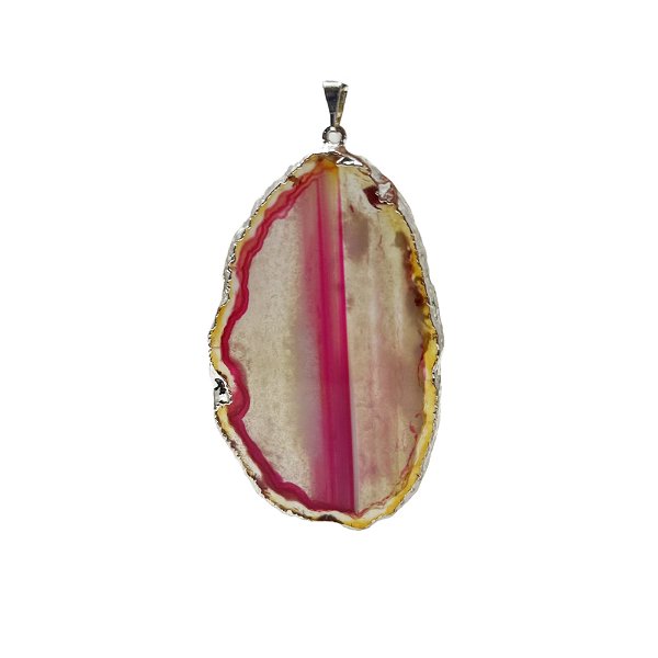 Closeup photo of Dyed Pink Agate Pendant